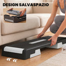 Stepper Aerobico Regolabile Altezza 15-20-25 cm con Supporti in PP e ABS Nero e Grigio      