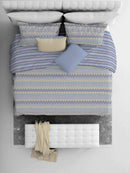 Copripiumino Singolo con Federe Stampato Athena Malindi Blu