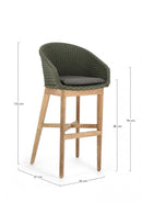 Sgabello Bar con Cuscini 56x57x110h cm Coachella Verde