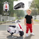 Moto Elettrica per Bambini Licenza Vespa Batteria Ricaricabile 6V Rotelle e Luci Bianco      