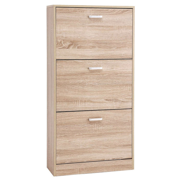 Schuhschrank 3 Türen 62,5x25x120 cm in Eichenholz online