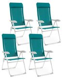 Set 4 Sedie Sdraio Pieghevole 57x65x110 cm in Alluminio Cayo Ottanio