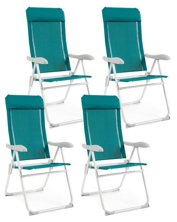 Set 4 Sedie Sdraio Pieghevole 57x65x110 cm in Alluminio Cayo Ottanio prezzo