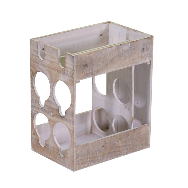 Portabottiglie 6 Posti 30x20xh34 cm in Legno Naturale
