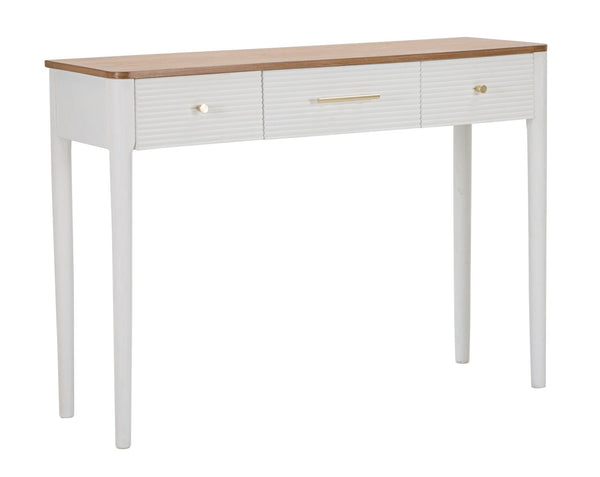 sconto Console Fissa Matera 107x80x37 cm in Legno MDF e Ferro Bianco/Marrone