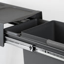 Pattumiera Differenziata per Mobile 20 Litri in Acciaio e Plastica Emuca Grigio antracite