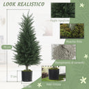 Set 2 Piante Artificiali Albero di Cipresso Ø40x90 cm in PE Anti-UV Verde      