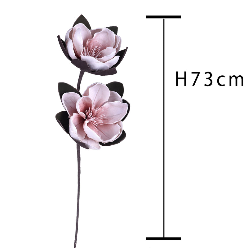 Set 2 Magnolia Artificiale Composta da 2 Fiori Artificiali Altezza 73 cm 