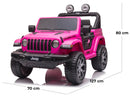 Macchina Elettrica per Bambini 12V 2 Posti con Licenza Jeep Wrangler Rubicon Rosa