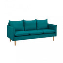 Divano 3 Posti Florin 188x84x51 h cm in Tessuto Azzurro