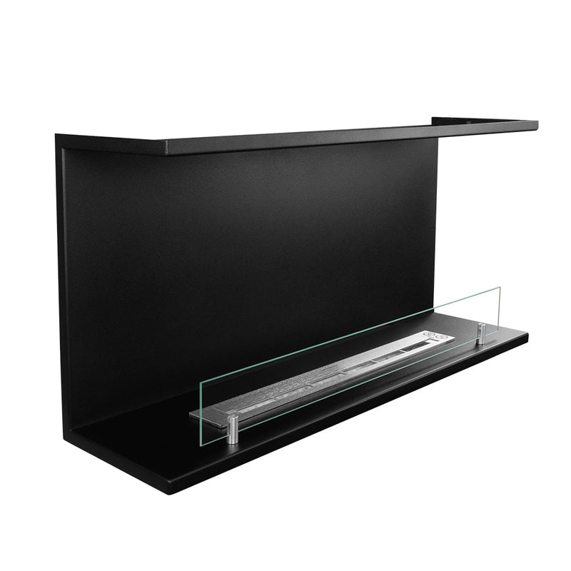 Camino a Bioetanolo da Incasso ad angolo 90x24,5x45 cm Trevi 90 Nero 