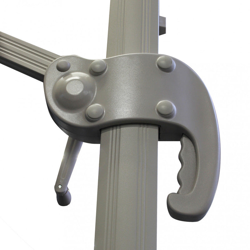 Ombrellone da Giardino Saturno Decentrato 3x3 m in Alluminio Blu Telo Tortora