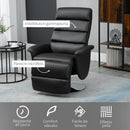 Poltrona Relax Reclinabile 75x92x105 cm in Similpelle Nero