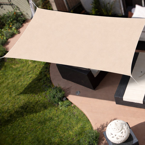 acquista Tenda da Giardino Vela Parasole 2x3 m Telo Ombreggiante Rettangolare in Poliestere Ecru