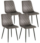Set 4 Sedie 44x50x88 cm in Velluto Grigio