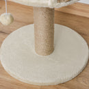 Albero Tiragraffi per Gatti con Lettino 40x40x49 cm Palo in Juta e Pallina Appesa Beige