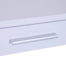 Mobile Cassettiera in Legno e Vetro Bianco 150x40x116.5 cm 