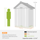 Capanno Box da Giardino 160x98x217 cm Doppie Porte Bloccabili in Plastica Grigio      