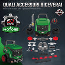 Officina Camion Giocattolo per Bambini 3-6 Anni 42x42x47 cm con Motore 60 Accessori Luci Vapore e Suoni in PP Verde      
