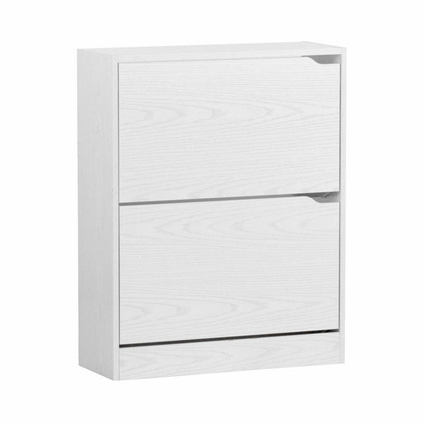 Scarpiera 2 ante 63x80x24 cm in Legno Melaminico Rovere Sbiancato online