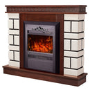 Camino Elettrico da Pavimento 87,4x108x24,5 cm Effetto Fiamma 2000W Nazarii mini & Cristina Noce
