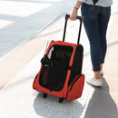 Trolley zaino 2 in 1 per piccoli animali domestici Rosso 35x27x49 cm 