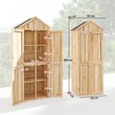 Armadio da Esterno per Attrezzi 82x50x190 cm con Ripiani Rimovibili in Legno di Abete Naturale      