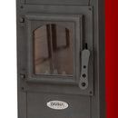Stufa a Legna 7kW 120 m3 in Acciaio Bordeaux
