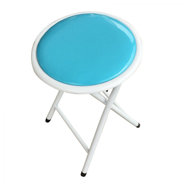 Klappbarer Campinghocker Slim Ø30x45 h cm aus blauem Stahl online