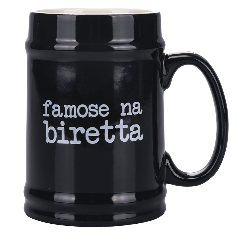 Boccale di Birra Ø8x13 cm in New Bone China VdE Tivoli 1996 Spqr nero