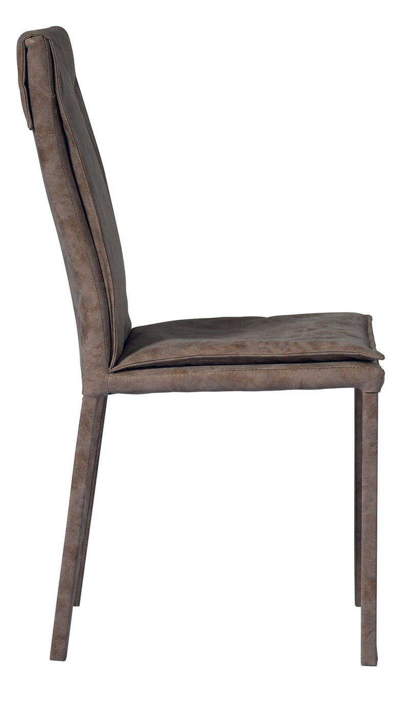 Sedia Imbottite 45x55x92 cm in Ferro e Sky Giada Marrone