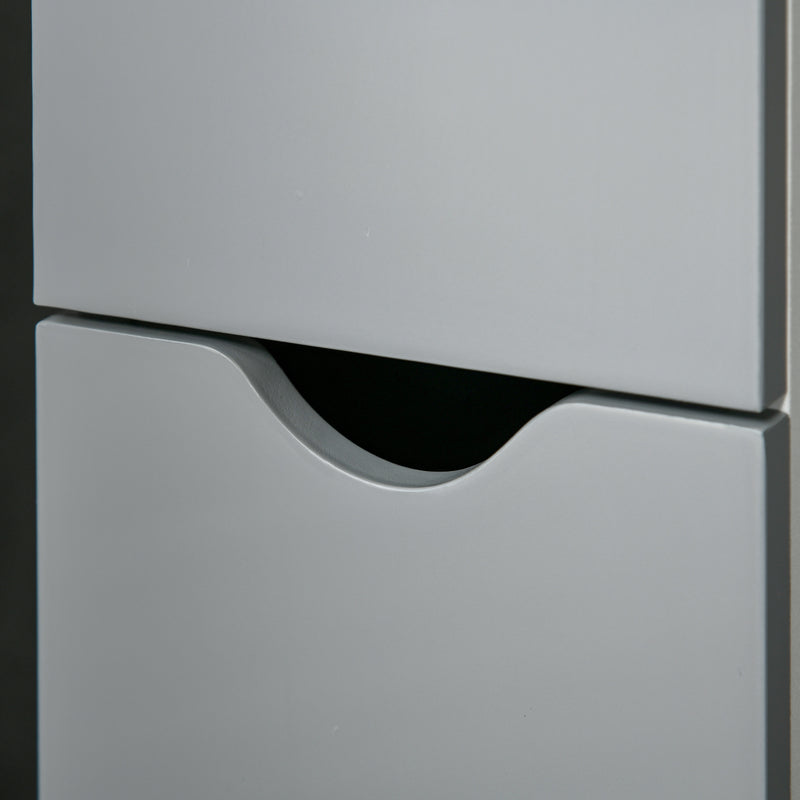 Mobile a Colonna da Bagno 15,2x29,8x118 cm in Legno Bianco e Grigio   