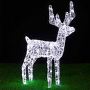 Renna Natalizia Luminosa 3D 80x33x22 cm 80 LED da Esterno in Plastica e Metallo Bianco Freddo      