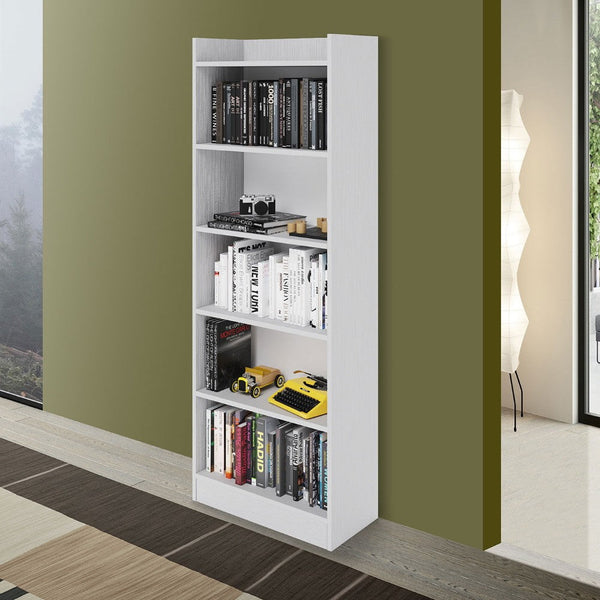sconto Libreria Alessia 64x29x180H cm bianco frassinato