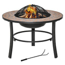 Braciere da Giardino 68x68x45 cm in Metallo e Ceramica