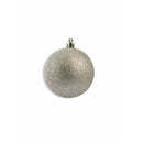 Set 16 Palle di Natale Ø8 cm in Plastica con Borsa Argento