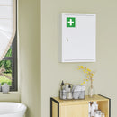 Armadietto Medicinali a 3 Ripiani 40x15x53,5 cm con Serratura e 2 Chiavi in Acciaio Bianco  