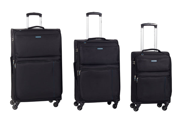 sconto Set 3 Valigie Trolley Espandibile in Poliestere TSA Ravizzoni Manila Nero