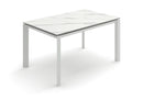 Tavolo Allungabile Account 24 90x140/220x75 cm Top in Ceramica Struttura in MDF Effetto Marmo Calacatta Bianco       