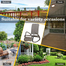 Sedia a Dondolo Pieghevole con Braccioli 90x64x108 cm in Metallo e Rattan Grigia