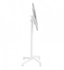 Tavolo Alto Vega Ø60x102 h cm in Acciaio Bianco