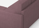 Divano 2 Posti con Pouf 138x155x85 cm Karay in Tessuto Prugna