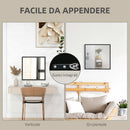 Specchio da Parete Rettangolare 50x50 cm con Ganci in Vetro e MDF Nero      