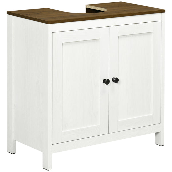 Mobile Sotto Lavabo Bagno 60x30x60 cm con Ripiano Interno Regolabile in Legno Bianco e color Noce acquista