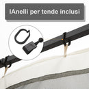 Zanzariera per Gazebo Tende di Ricambio Universale 302x207 cm con Cerniere Nero/Beige