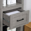 Mobile a Colonna per Bagno 42x30x170 cm in Truciolato Grigio