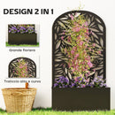 Fioriera con Traliccio ad Arco per Rampicanti 61x23x113 cm con Fori di Drenaggio in Metallo Nero      
