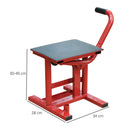 Cavalletto Solleva Moto Altezza Regolabile in Acciaio Rosso 28x34x30-40 cm 