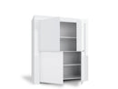 Mobile Alto 4 Porte e 4 Ripiani 118,5x50x140cm TFT  Amber Bianco Lucido