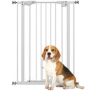 Cancelletto per Cani 74-80x104cm Regolabile Alto con Porta Piccola Bianco   